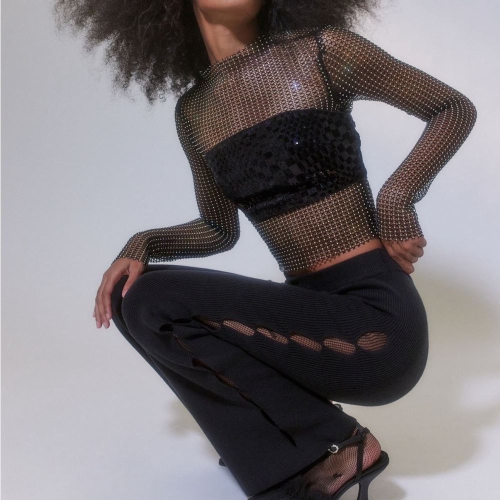 UO samara knit cutout flare pants